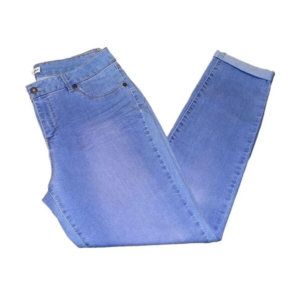 ARTISAN NY Icy Sky Blue Stretch Cotton High Rise Skinny Rolled Cuff Ankle Jeans - Picture 2 of 9